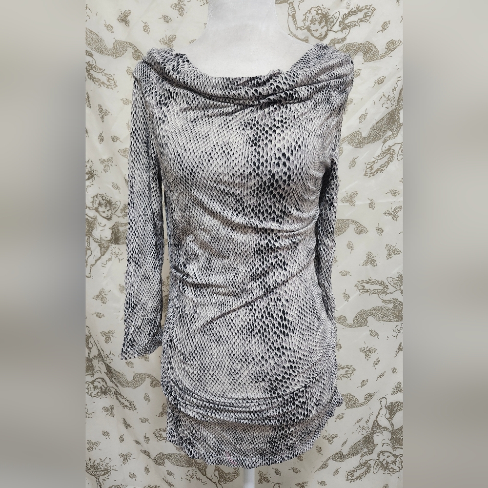 White snake print career top